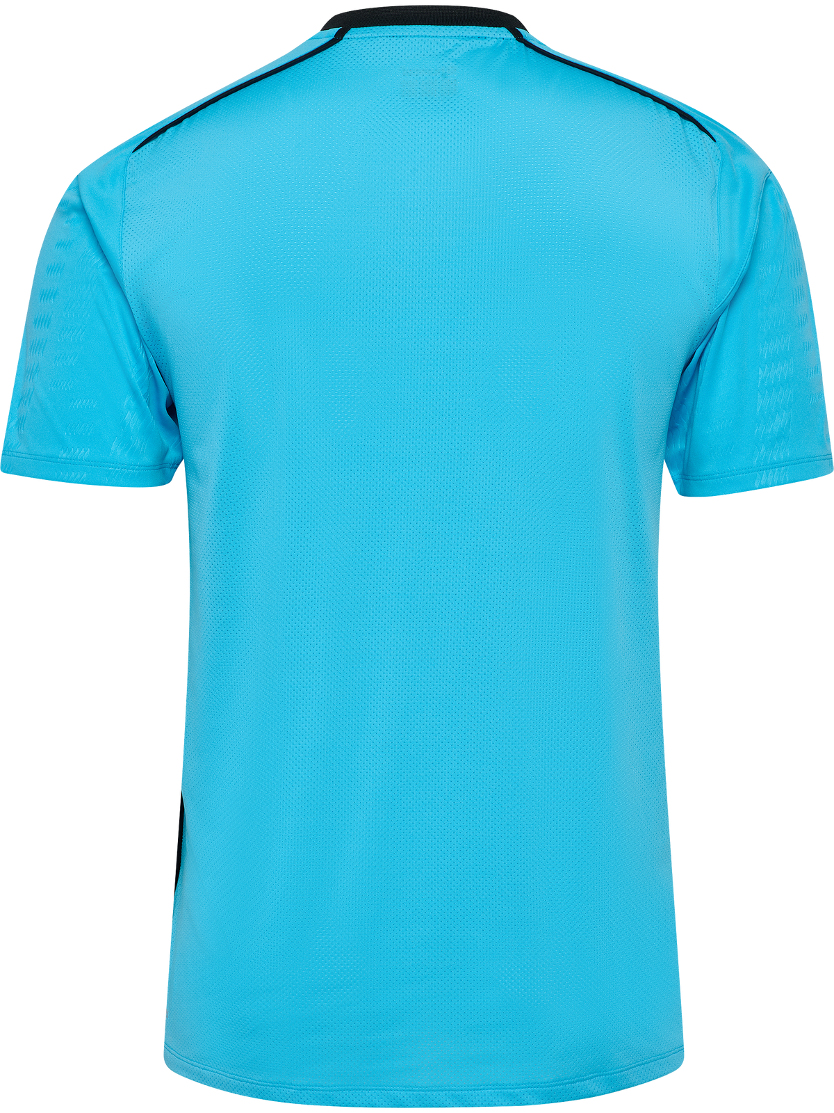 Hummel 2026 short-sleeve referee shirt in blue, back view