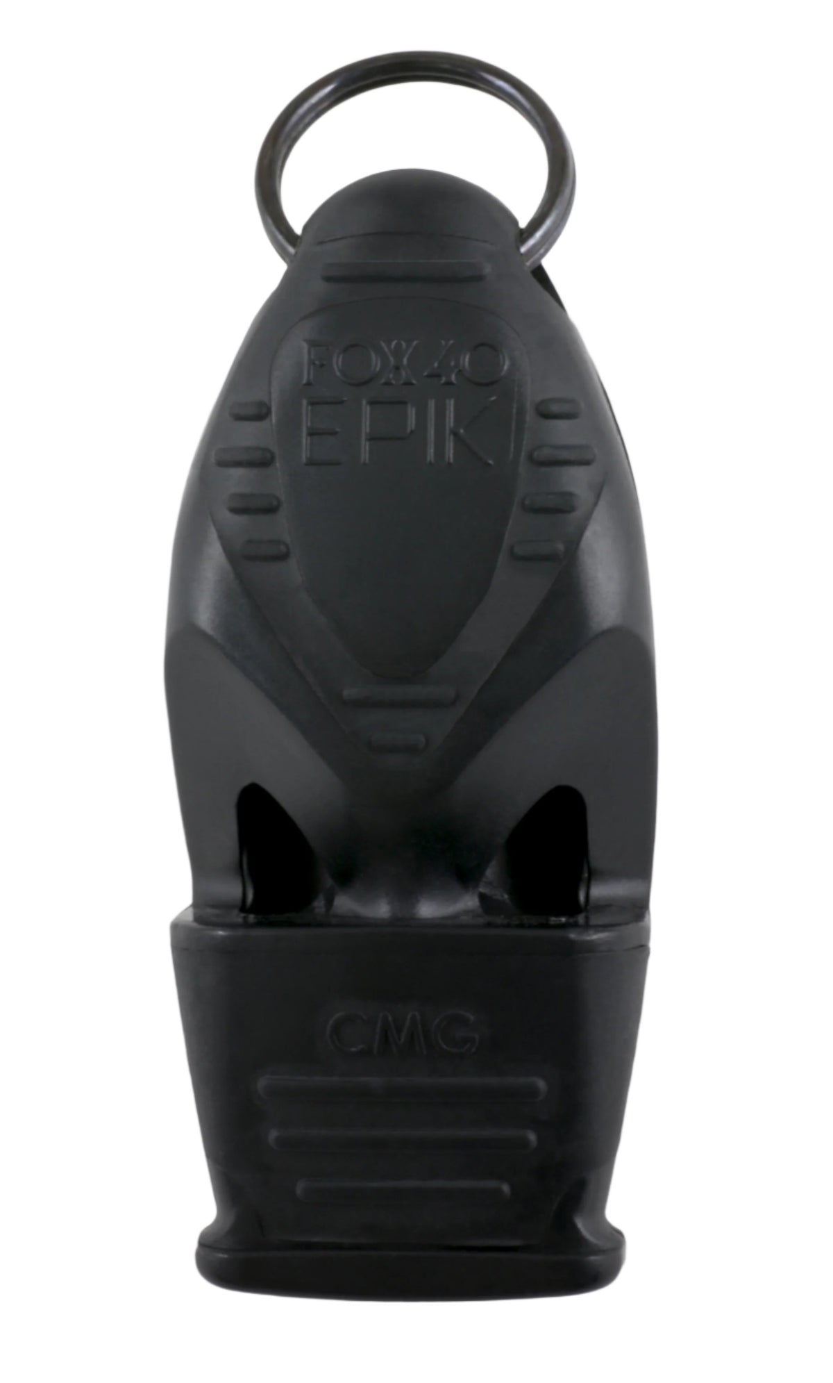 Fox 40 Epik CMG referee whistle in black, front view