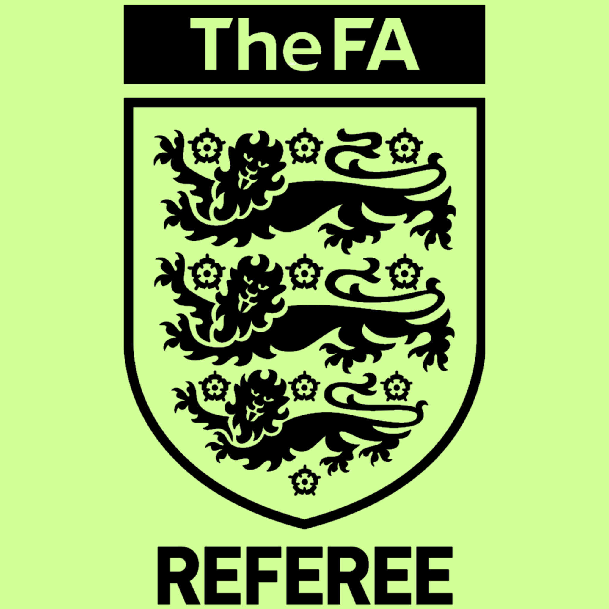FA Referee Badge - 3 Lions (FAMOA) - Black Badge - Iron on Yourself