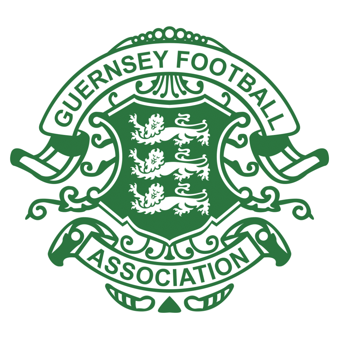 Guernsey FA referee badge: green crest with three lions