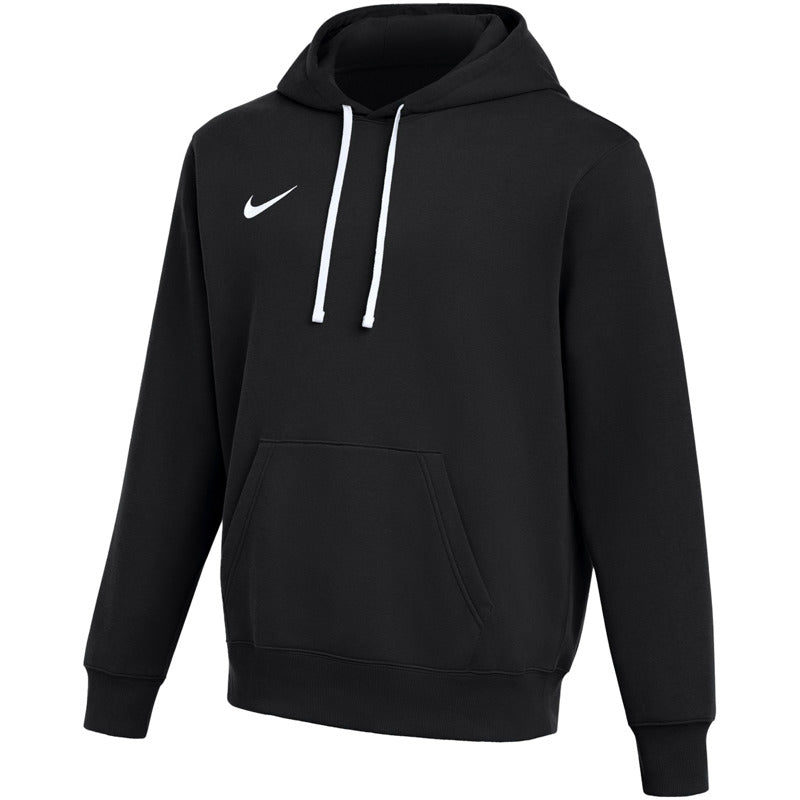 Nike black referee hoodie with white drawstrings, front view
