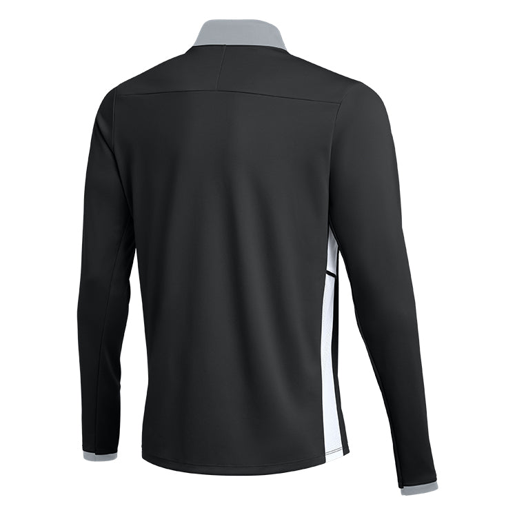 Nike black referee 1/4-zip midlayer, back view