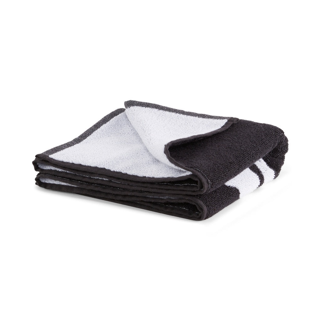 Puma large black and white towel, folded