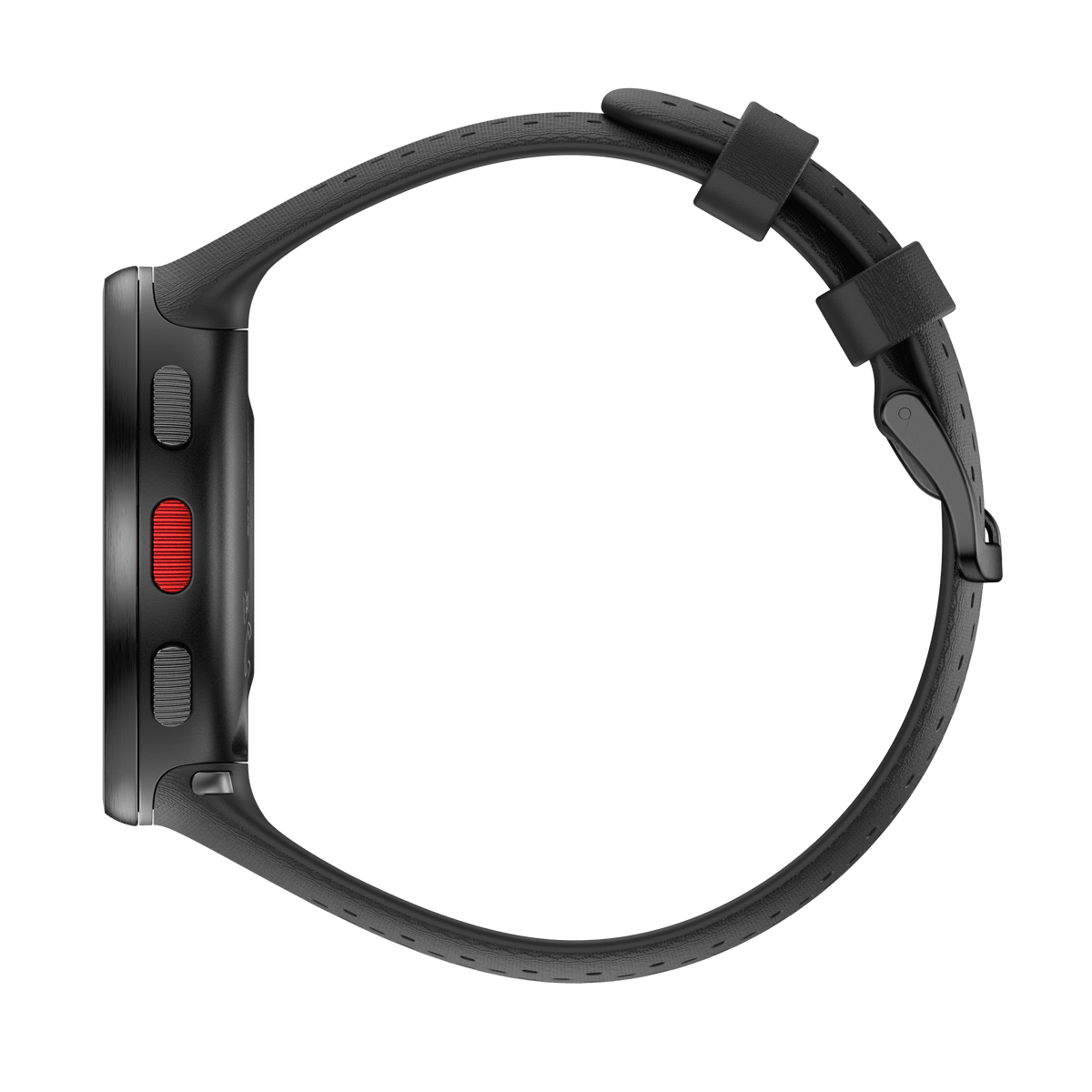 Polar Pacer Pro carbon grey GPS running watch, side profile