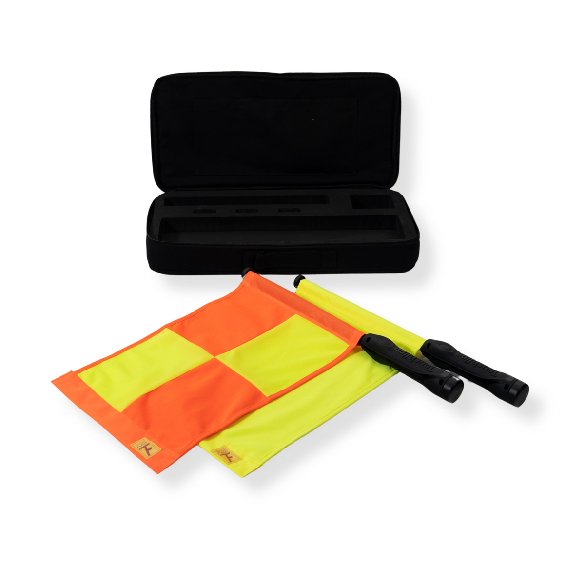 Touchline PowerFlags 2-set: two electronic red and yellow flags with black carry case