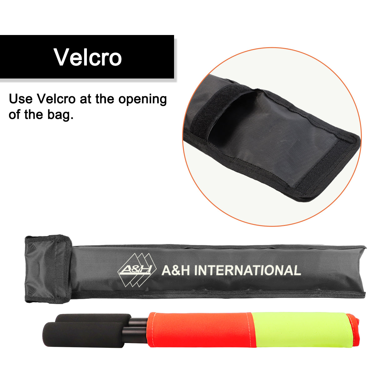 A&H referee flag case showing the Velcro fastening at the opening