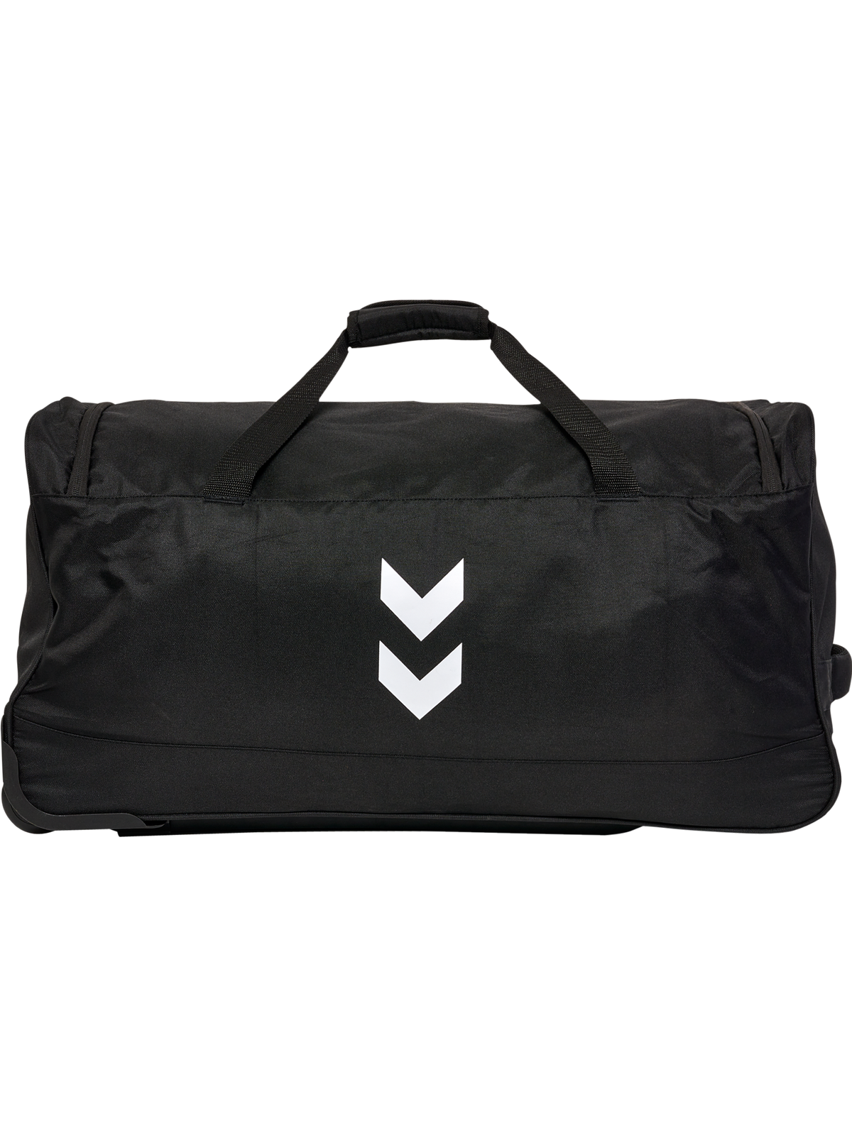 Hummel black wheeled referee roller bag, back view