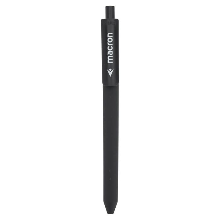 Macron black pen with white Macron logo