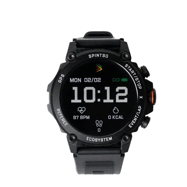 Spintso S2 Pro referee watch showing the time and date