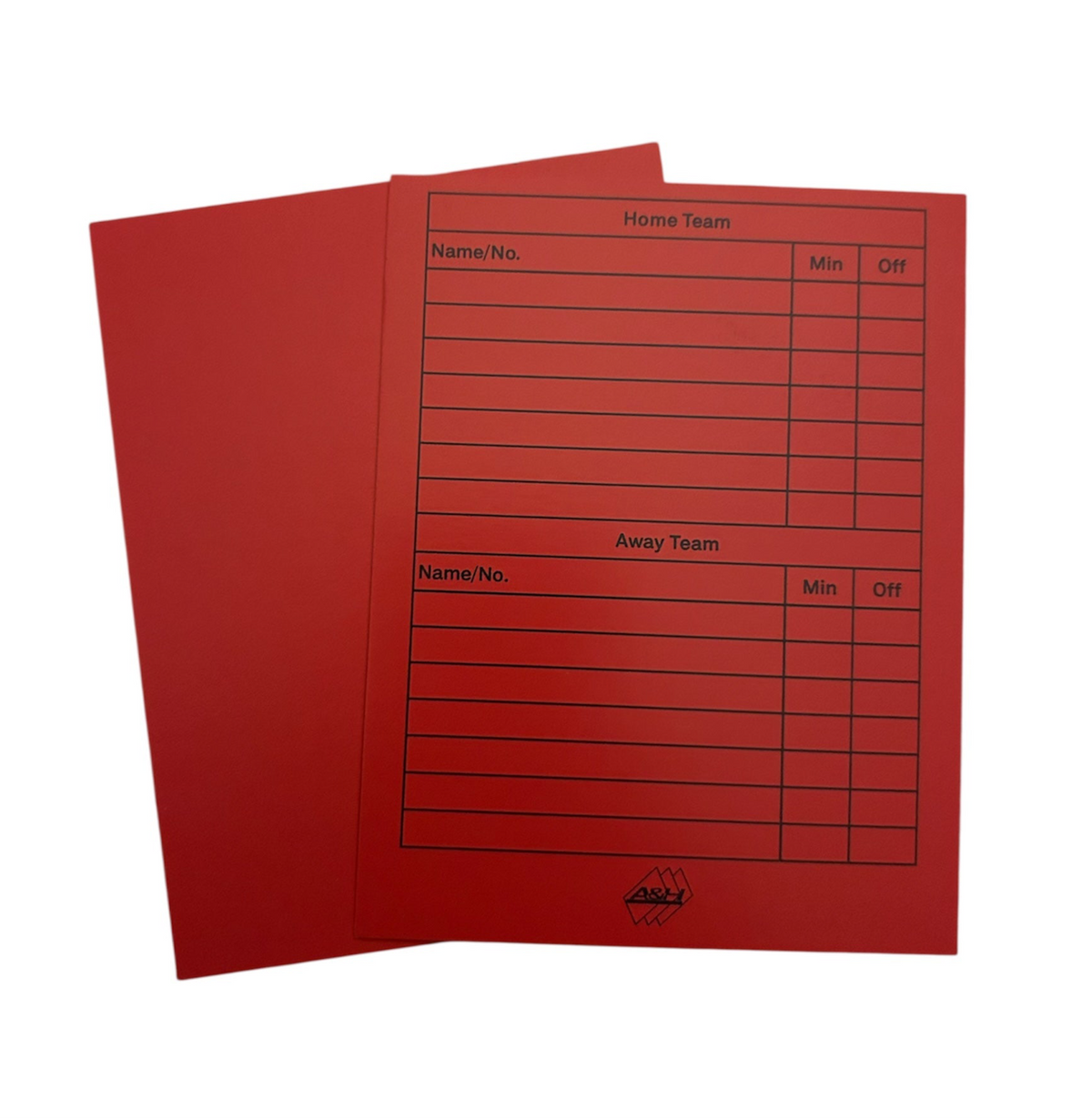 A&H Write-On red card with space for match notes