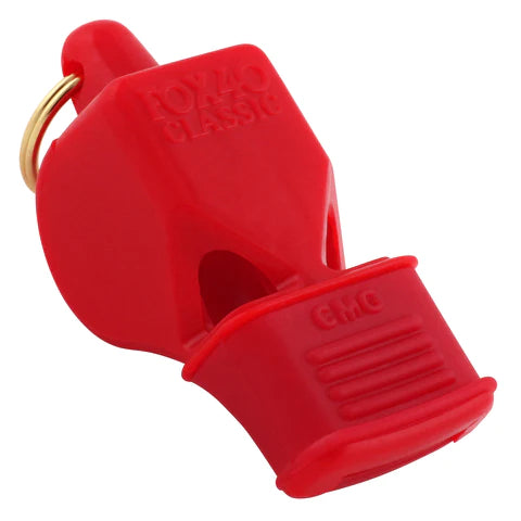Fox 40 Classic CMG referee whistle in red with cushioned mouth grip