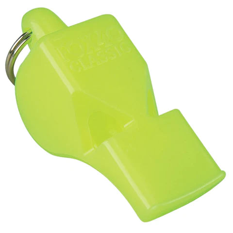 Fox 40 Classic referee whistle in neon yellow