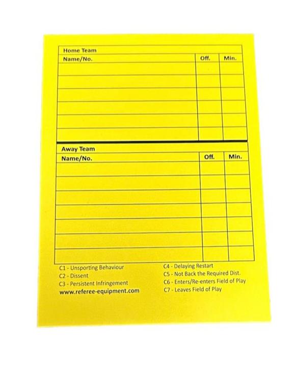 Write-On Yellow Cards - A&H International