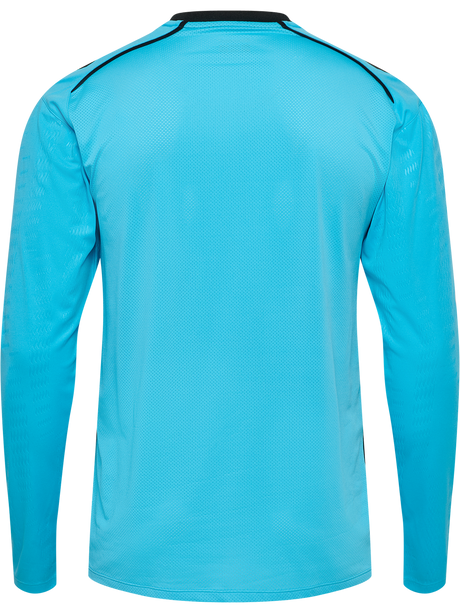 Hummel 2026 long-sleeve referee shirt in blue, back view