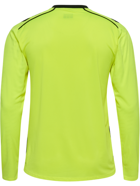 Hummel 2026 long-sleeve referee shirt in yellow, back view