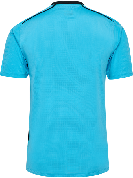 Hummel 2026 short-sleeve referee shirt in blue, back view