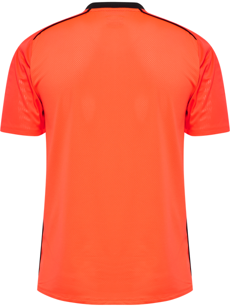 Hummel 2026 short-sleeve referee shirt in orange, back view