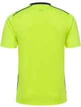 Hummel 2026 short-sleeve referee shirt in yellow, back view