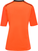 Hummel 2026 women's short-sleeve referee shirt in orange, back view