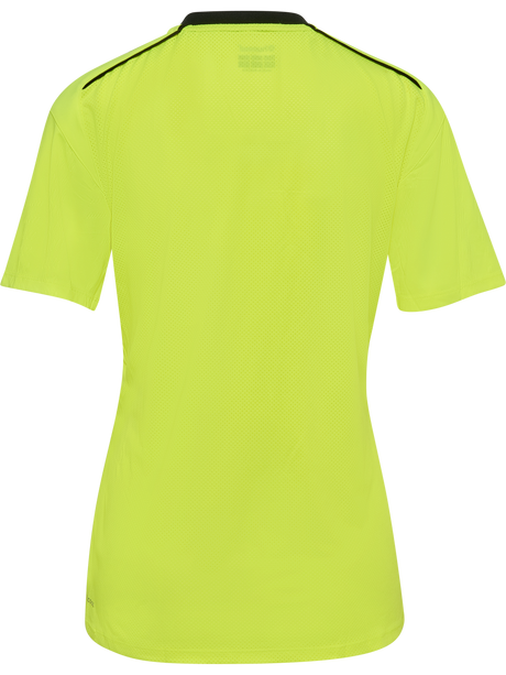 Hummel 2026 women's short-sleeve referee shirt in yellow, back view