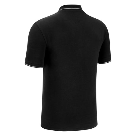 Macron 2026/27 black referee polo shirt, back view