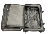 A&H roller bag open flat, showing the zipped mesh lining