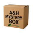 A&H Mystery Box, a brown cardboard box with the A&H logo