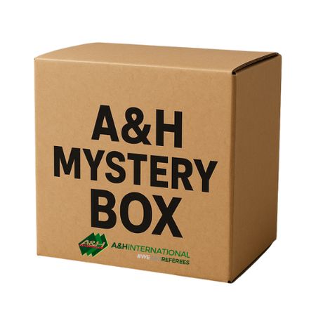 A&H Mystery Box, a brown cardboard box with the A&H logo