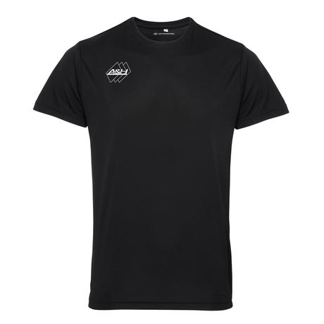 A&H black referee training top with small A&H logo, front view