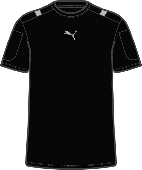 Puma black short-sleeve referee pro baselayer, back view