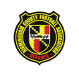 Birmingham County FA referee badge: yellow and black shield in a circular border