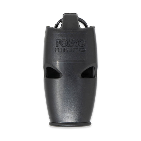 Fox 40 Micro referee whistle in black, front view