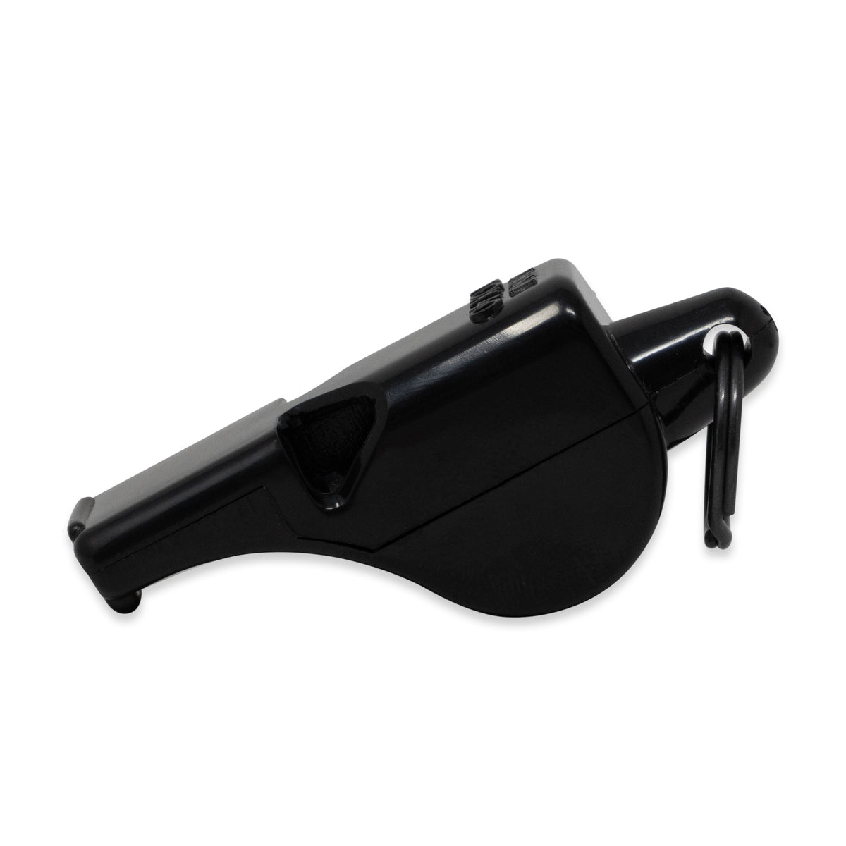 Fox 40 Mini referee whistle in black, side view