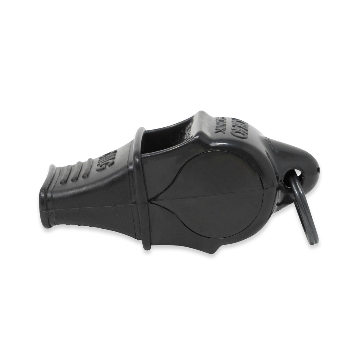 Fox 40 Sonik Blast CMG referee whistle in black, side view