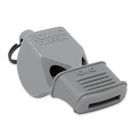 Fox 40 Classic CMG referee whistle in grey with cushioned mouth grip
