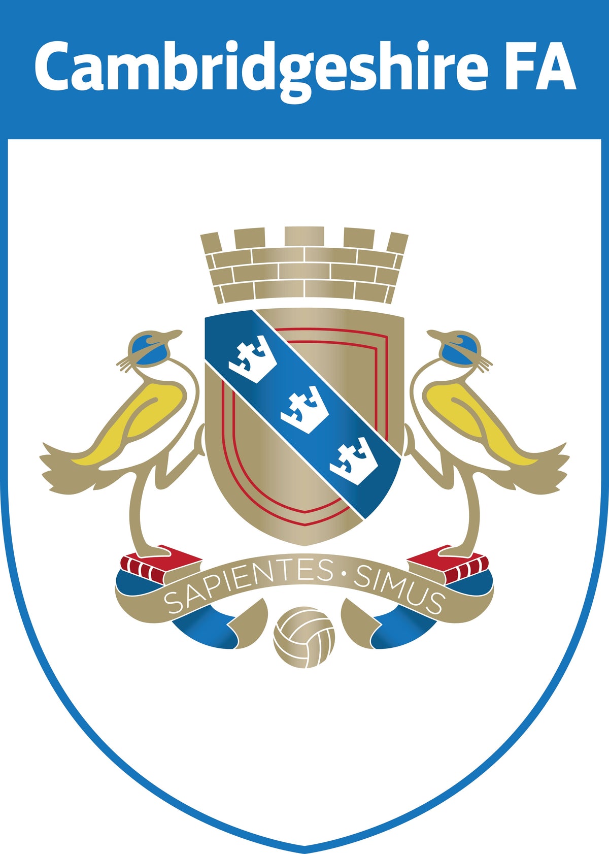 Cambridgeshire FA referee badge featuring the county coat of arms
