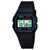 Casio F-91W black digital referee watch, front view