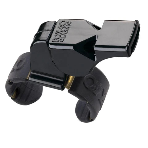 Fox 40 Classic finger-grip referee whistle in black