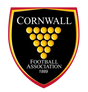 Cornwall FA referee badge: black shield with gold bezants and 1889 date