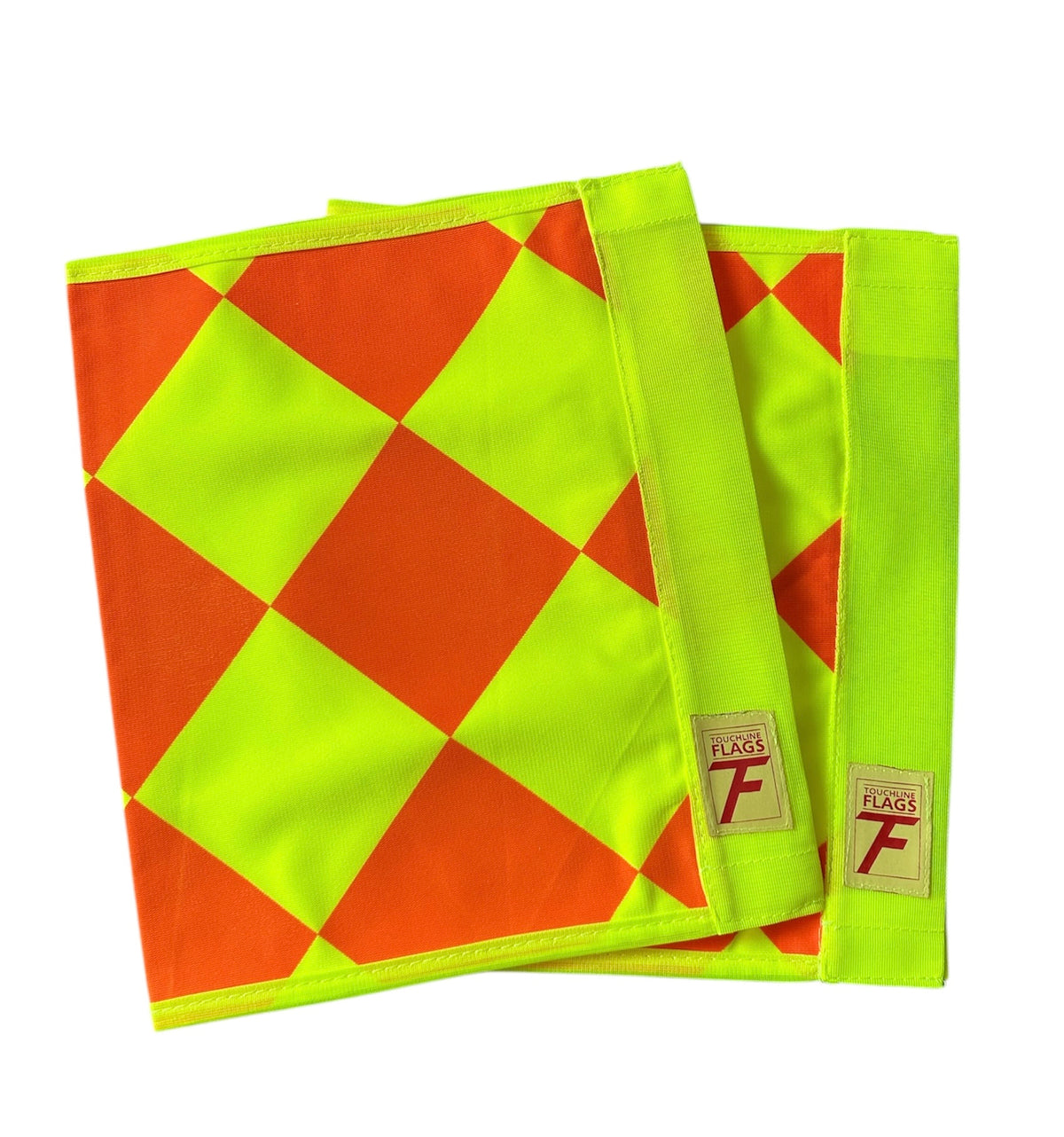 Touchline Diamond flag cloths: red and yellow diamond pattern, pair