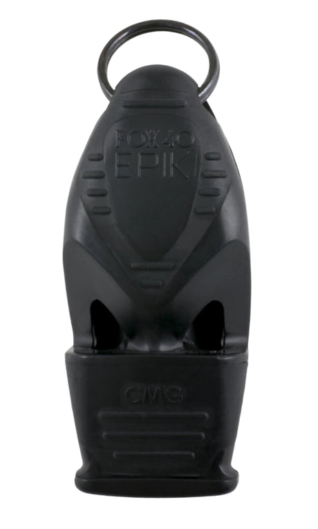 Fox 40 Epik CMG referee whistle in black, front view