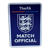 FA Match Official 3D silicone badge: navy with the Three Lions crest, front view
