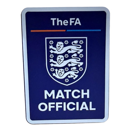 FA Match Official 3D silicone badge: navy with the Three Lions crest, front view