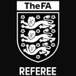 FA Referee 3 Lions iron-on badge, white design with Three Lions crest