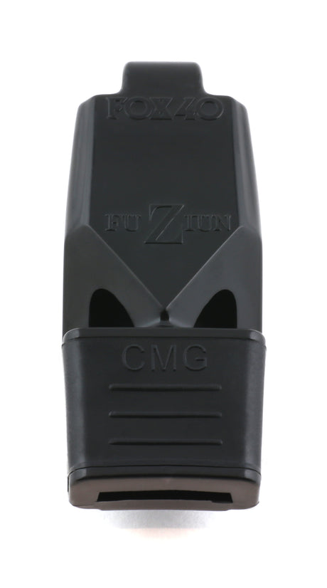 Fox 40 Fuziun CMG referee whistle in black, front view