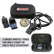Fox 40 whistle 3-pack with three different-tone whistles, coin, lanyard and zipped case