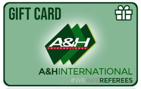 A&H International gift card, green with the A&H logo