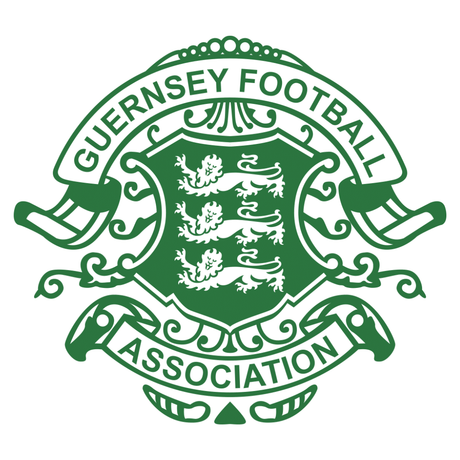 Guernsey FA referee badge: green crest with three lions
