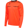 Hummel 2026 long-sleeve referee shirt in orange, front view