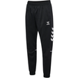 Hummel 2026/28 black referee training pants with white chevrons, front view
